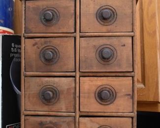 Primitive Wood Spice Box / Apothecary Drawers