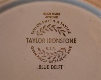 Taylor Ironstone Dinnerware (Blue Delft Pattern)