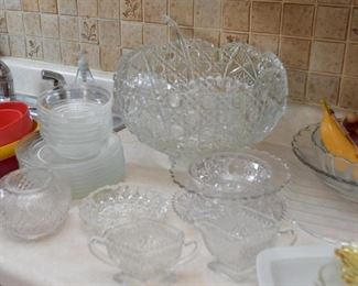 Glassware & Crystal (Punch Bowl, Plates, Bowls, Serving Pieces)