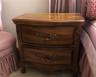 One of two matching nightstands.