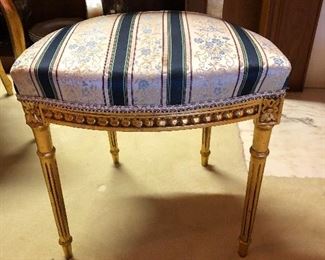 Louis the XVI style guilt chairs. Classic lines, visually interesting. The ultimate example of French refinement and sophistication.