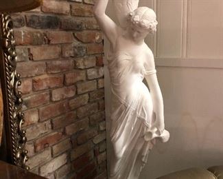 Sculpture of Rebecca at the well. Made of interior/exterior resin suitable for interior/exterior use. Like new condition. Very dramatic!  