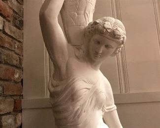 Sculpture of Rebecca at the well. Made of interior/exterior resin suitable for interior/exterior use. Like new condition. Very dramatic!  