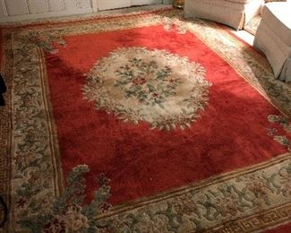 8x10.5 Aubusson Rug Terra-cotta 