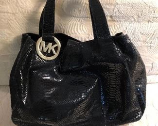 Michael Kors shiny python with gold MK Handbag