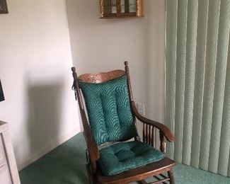 Pressed back rocking chair