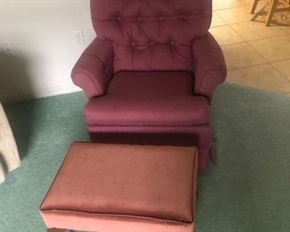 Easy chair and ottoman