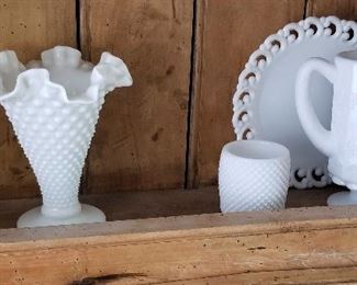 Milk Glass pieces.