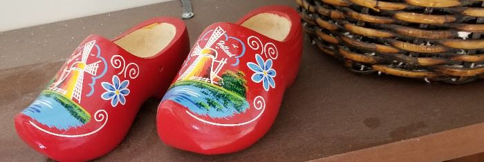 From one of the owners trips red wooden shoes made in Holland.