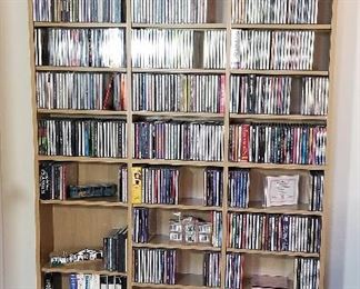 CD's and shelving for sale.