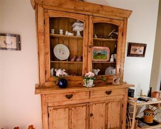 Circa 1840 Irish Pine and Fruitwood Hutch.