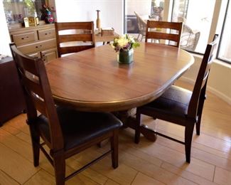 Oval Kitchen/Dining solid wood table and chairs.