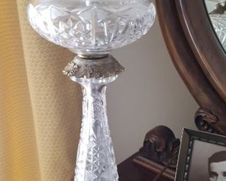 Fine cut glass lamp