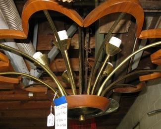 MCM light fixture complete with original glass globes BUY IT NOW $ 95.00