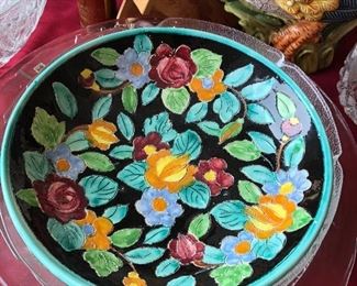 Cerdazur Monaco pottery plate signed