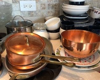Copper pots and bowls