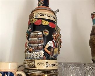 Vintage MAPSA German Swiss Musical Stein 8-3/4" Marked 'Western Germany'