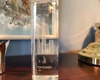Chicago Glass paperweight