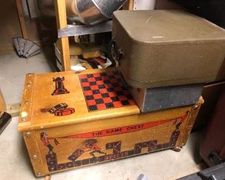 Vintage Wood Game Toy chest