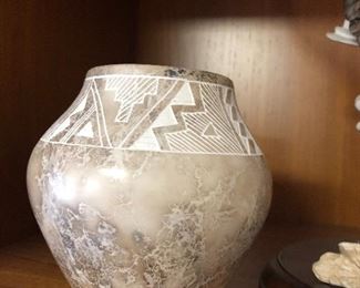 Gary Yellow Corn Signed Horse hair vase