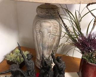 Pottery Elephant Lamp