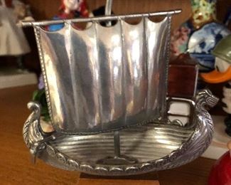 Pewter Viking ship