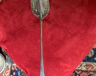 Strainer spoon London 1797-8 by Saml. Hennell                  Wt. 124 grams   L 12 1/4"