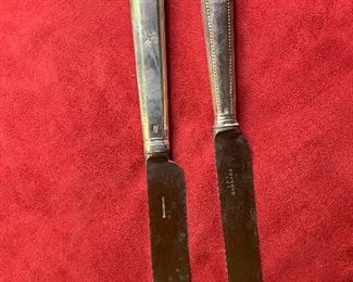 Sterling Handled Georgian knives L 11"