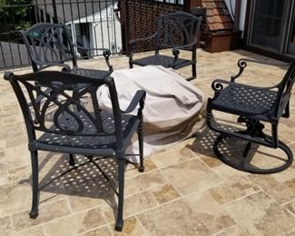 Nice Iron Patio Chairs and Fire Pit