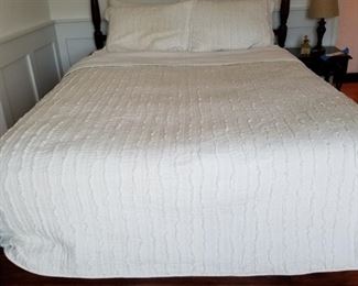 Antique Rice Bed, gorgeous bedding, and queen mattress!