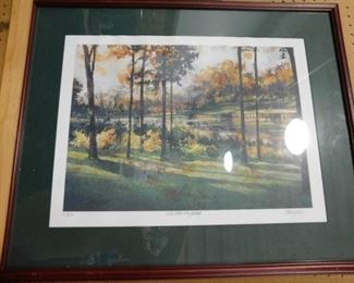 Signed golf lithograph 