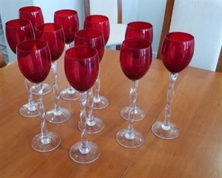 Crystal wine goblets 18" tall