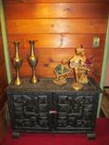Carved Guatemalan Chest with Accessories