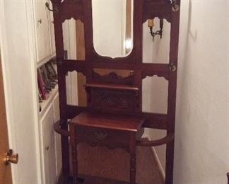 Antique Hall Tree Hall Stand