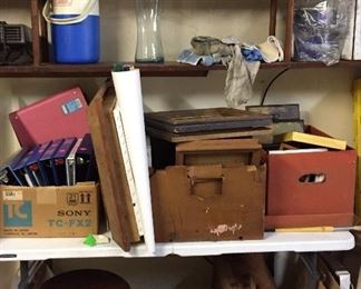 Assorted Garage Items, Vintage Luggage