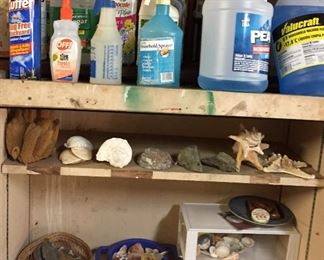 Assorted Cleaning Items, Collection of rocks