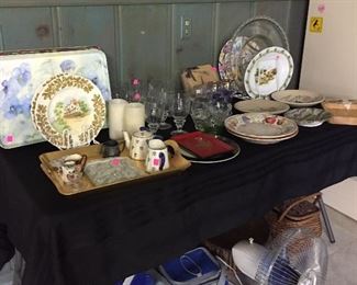 Assorted Serving Trays & Kitchen Items