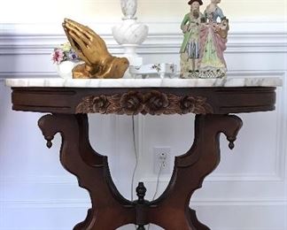 EastLake marble top oval occasional table