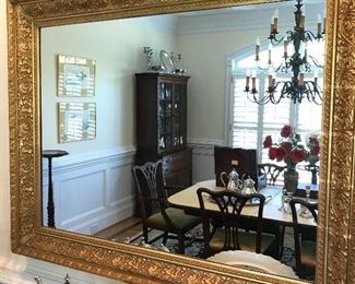 Gilded dining room mirror