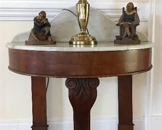 Victorian Demi Lune marble top table
