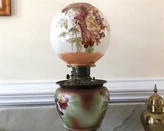 Parlor lamp hand painted