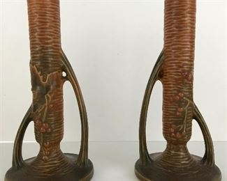 Roseville Bushberry bud vases