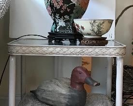 Vintage Llyod Loom end/side table (pair)