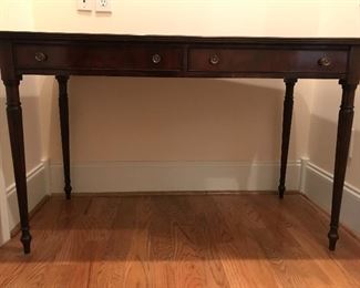 Embossed leather-top writing desk