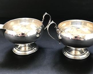 Sterling silver creamer and sugar
