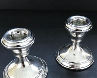 Sterling silver low candle sticks