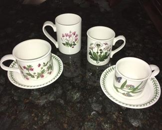 Portmeirion Botanic Garden:  coffee mug and saucer; tankard/coffee mugs; tea cup and saucer