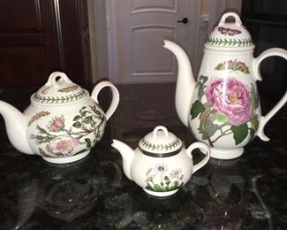 Various Portmeirion Botanic Garden tea and coffee pots