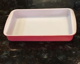 Vintage Pyrex casserole Flamingo Pink 232