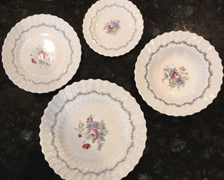 Royal Doulton, The Chelsea Rose dinner plate, luncheon/salad plate, bowl and bread & butter plate